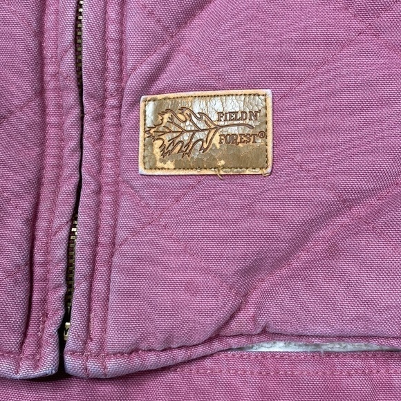 Field & Forest Pink Canvas Sherpa Lined Vest Size Medium - Picture 7 of 9